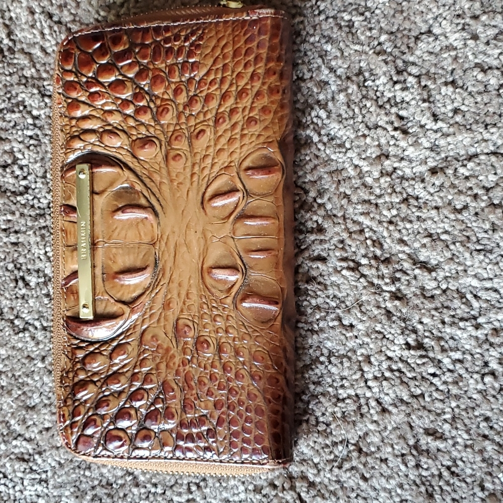 Brahmin Tan Croc-Embossed Wallet